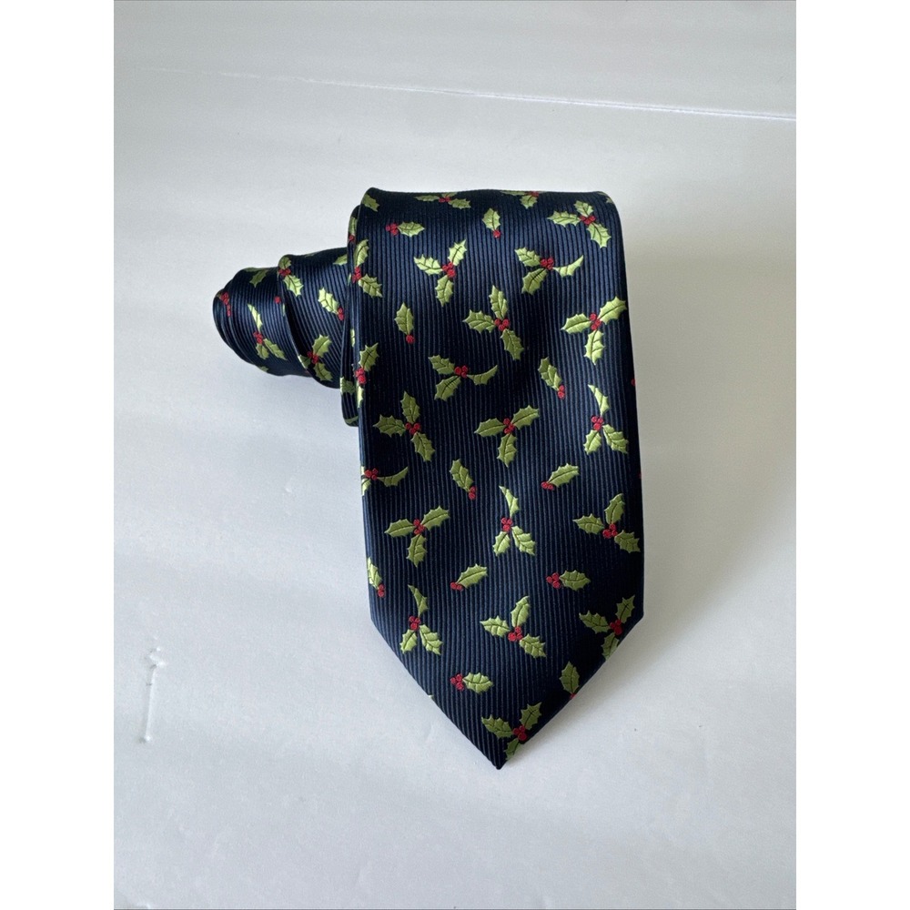 Holiday Necktie Holly Berry Christmas Festive Party‎ Polyester Tie